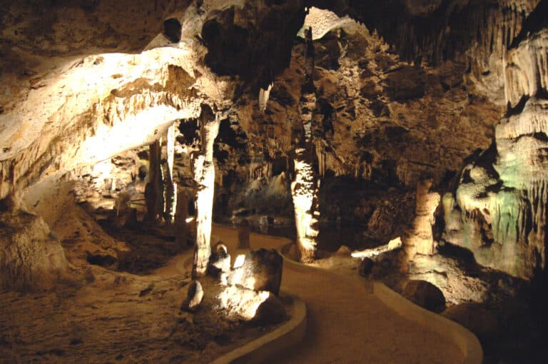 Rock formations inside the Hato Caves, Curaçao